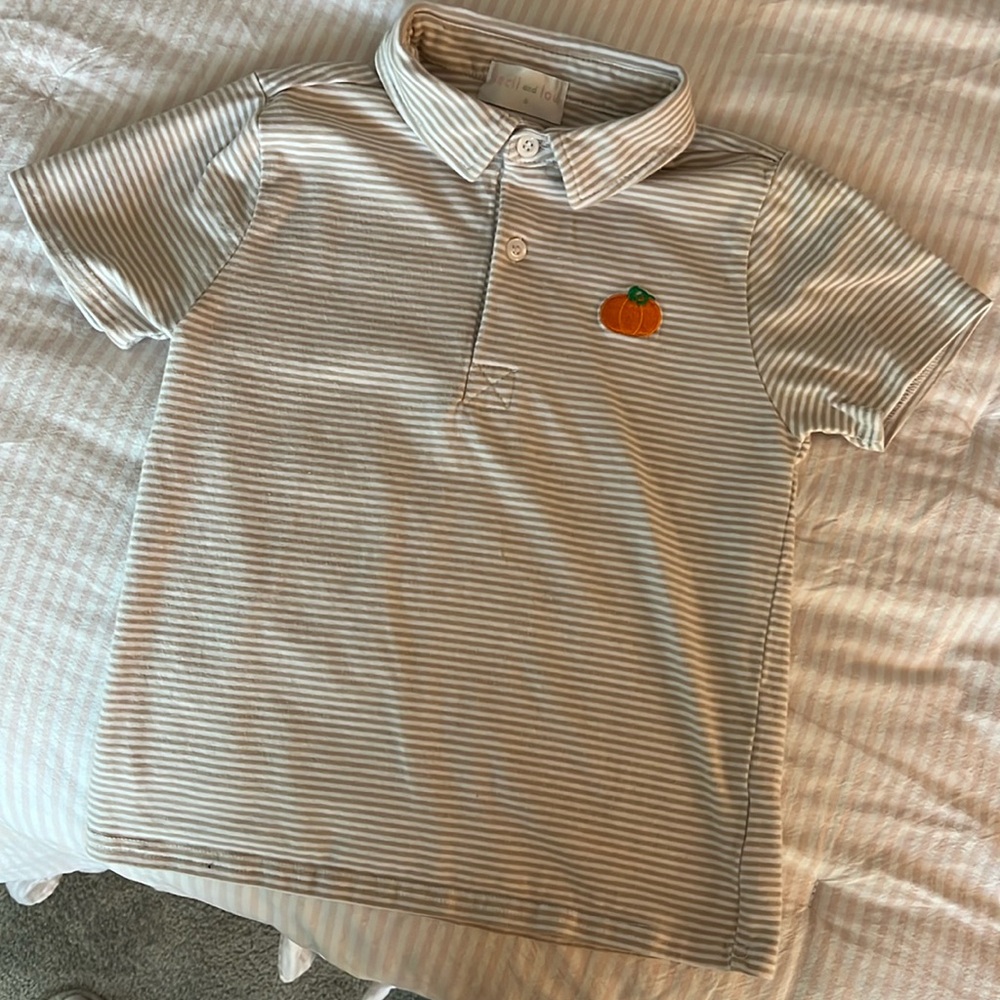 Cecil and Lou size 5 pumpkin polo